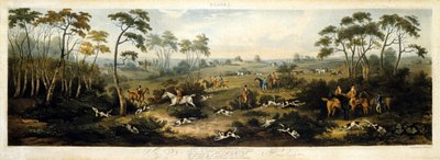 Foxhunting, plate 1, engraved by Thomas Sutherland 1817 by Dean Snr. (after) Wolstenholme