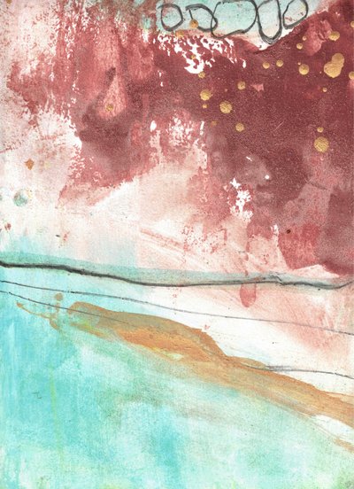 Abstract Serene Gold Flow by Deb Chaney