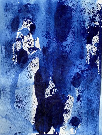 Deep Blue Abstract by Deb Chaney