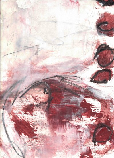 Dynamic Red Abstract by Deb Chaney