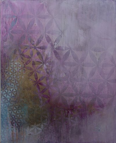 Purple Gold Flower Life by Deb Chaney