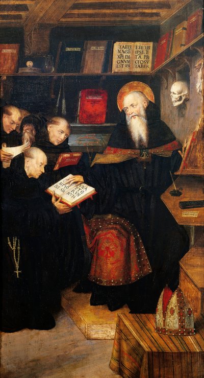 St Augustine teaching hermits, panel by Defendente Ferrari