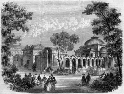 Expiatory chapel in the square Louis XVI in Paris, engraving after a drawing by Delannoy, in “L