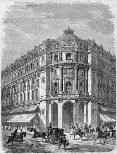 Project of the façade of the new theatre of Vaudeville at the corner of Boulevard des Capucines and Rue de la Chaussée-d