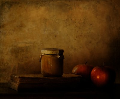 Rustic Jar and Apples by Delphine Devos