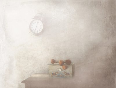 Vintage Clock Still Life by Delphine Devos