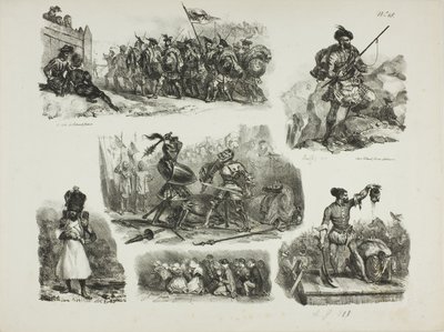 Sheet of Sketches by Denis Auguste Marie Raffet