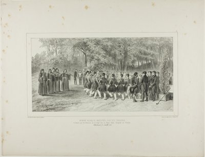 Wallachian Round, Performed by the Tsiganes and Danced by the Second Regiment Musicians at the Home of Prince Ghika, Ghospodar, Wallachia by Denis Auguste Marie Raffet