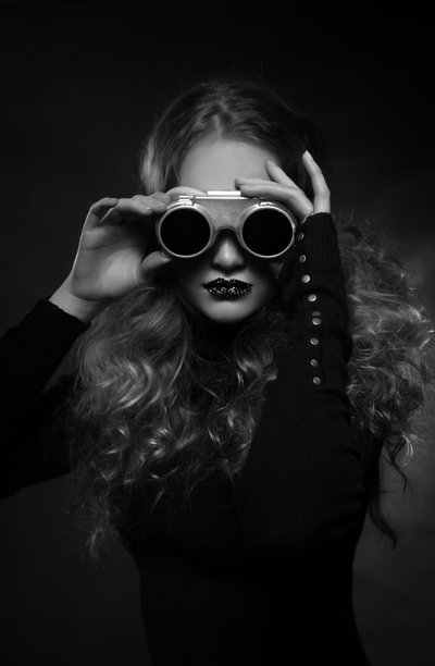Steampunk Goggles Portrait by Denisa Justusová Šumcová
