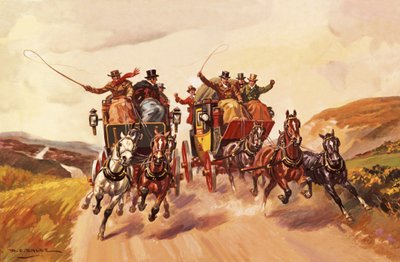 Race Between Stage Coaches by Derek Charles Eyles