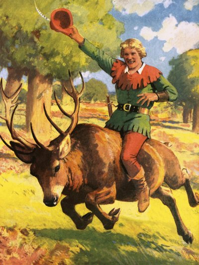 Robin Hood on the Back of a Stag by Derek Charles Eyles