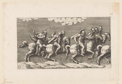 Procession of Armed Riders (left part) by Diana Mantuana