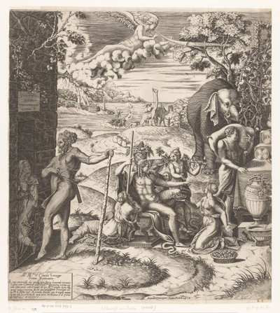 Preparations for the wedding feast of Amor and Psyche (left part) by Diana Mantuana
