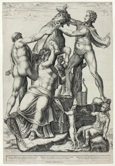 The Farnese Bull with Dirce, Zethus and Amphion by Diana Scultori
