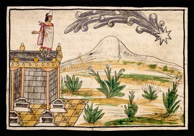 Montezuma Observing the Comet by Diego Duran