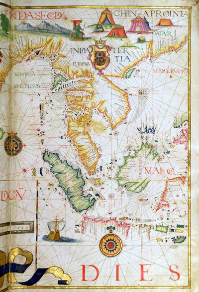 Mainland Southeast Asia, detail from a world atlas by Diego Homem