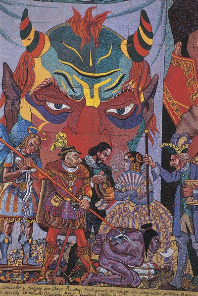 Close-up of a Painting, Insurgentes Theatre, Mexico City, Mexico by Diego Rivera
