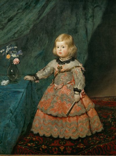 The Infanta Margarita Teresa in a pink dress by Diego Rodriguez de Silva y Velazquez