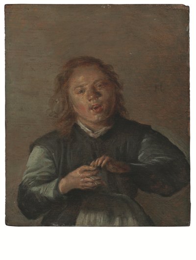 A Boy Singing and Playing the Clapper by Dirck Hals
