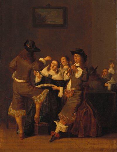 Elegant Figures Drinking and Merrymaking in an Interior by Dirck Hals
