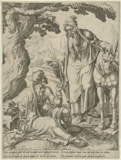 Invitation of the Prophet to the Man of God by Dirck Volckertsz. Coornhert (attributed to)