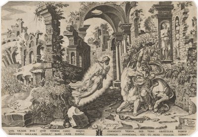 Balaam and the Angel by Dirck Volckertz Coornhert, after Maerten van Heemskerck