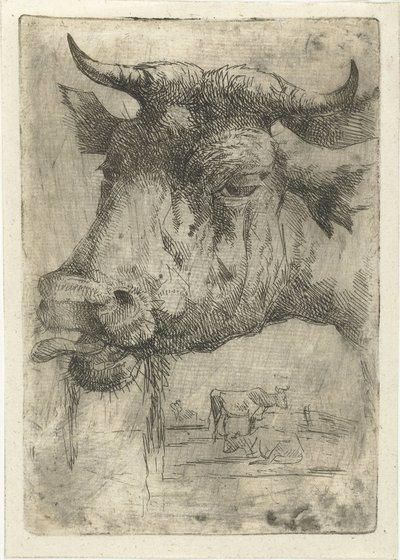 Head of a Cow with Tongue Out by Dirk Dirksen
