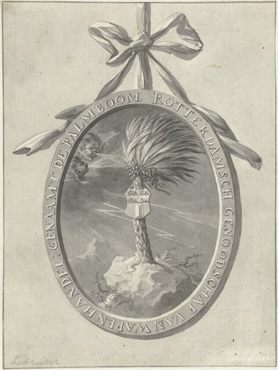 Emblem of the Rotterdam Exercise Society De Palmboom, 1785 by Dirk Langendijk