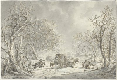 Attack on a Carriage by Highwaymen by Dirk Langendijk