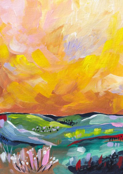 Vibrant Sunset Landscape by Dirkie Nell