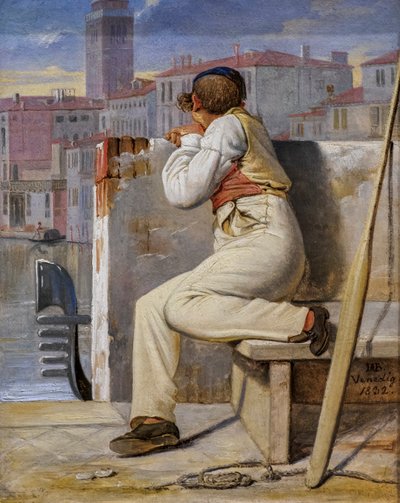 A Gondolier, Venice by Ditlev Conrad Blunck