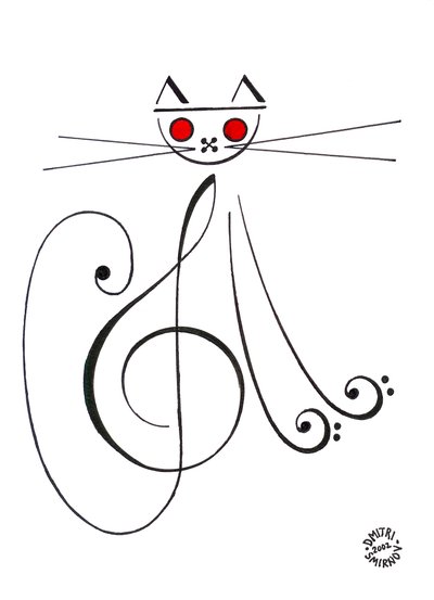 Musical Cat by Dmitri Smirnov
