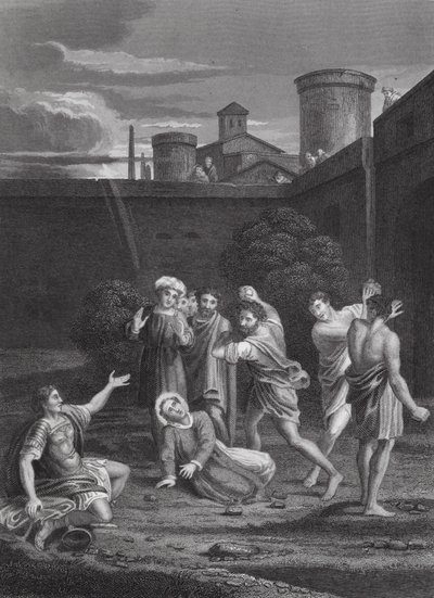 The Stoning of St Stephen, Acts, Ch VII, vs 54, 60 by Domenichino (1581 1641) (after)