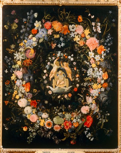 The Triumph of Love with a Surrounding of Flowers by Domenichino (1581 1641)
