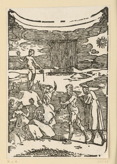 The Discovery of Metals. Hephaestus (Vulcan) with the Miner
