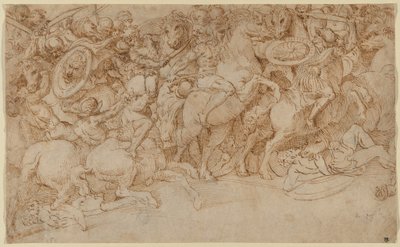 A Battle on Horseback by Domenico Campagnola