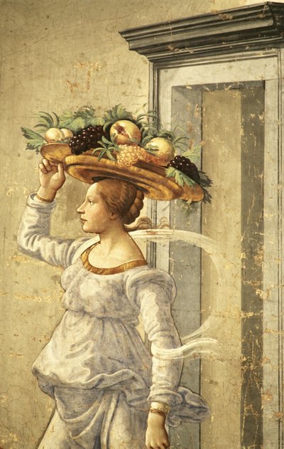 Woman carrying Fruit, from the Birth of St. John the Baptist by Domenico Ghirlandaio