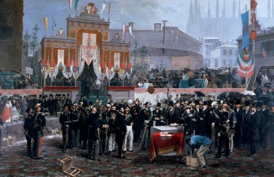 Ceremony for Laying of Foundation Stone of Galleria Victor Emmanuel II in Milan by Domenico Induno