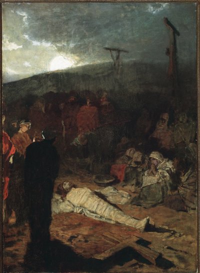 Embalming of the Body of Jesus Christ After Crucifixion by Domenico Morelli