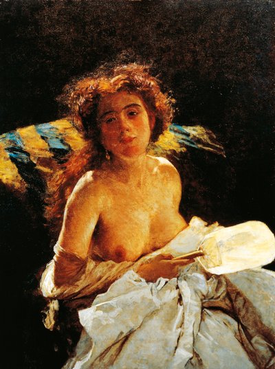 Lady with Fan by Domenico Morelli