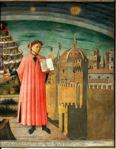 Dante Alighieri and view of Florence, Italy by Domenico di Michelino