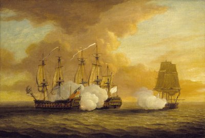 Naval Combat between HMS Lion and Elisabeth and the French Ship Du Teillay, on July 9 by Dominic Serres