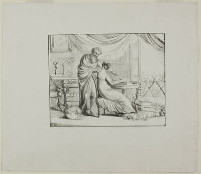 Denon Instructing a Young Woman Drawing on a Lithographic Stone by Dominique Vivant Denon