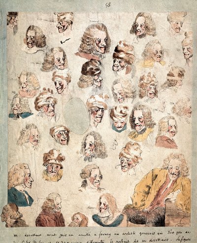 Different Airs in 30 Heads of Voltaire by Dominique Vivant Denon