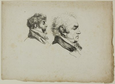 Profile Portrait of the Printers Brunet and Lasteyrie by Dominique Vivant Denon