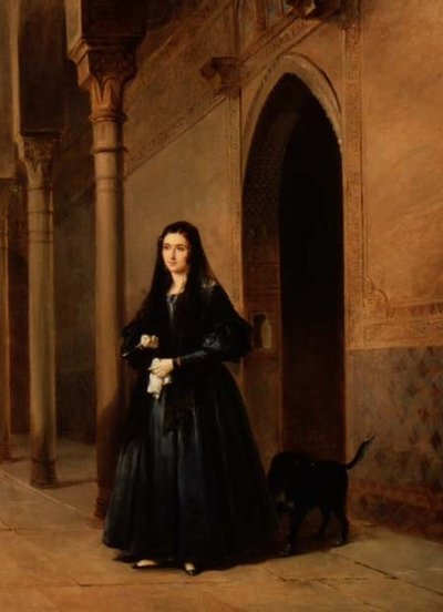 Lady in the Court of the Alhambra by Don Jose Escasena
