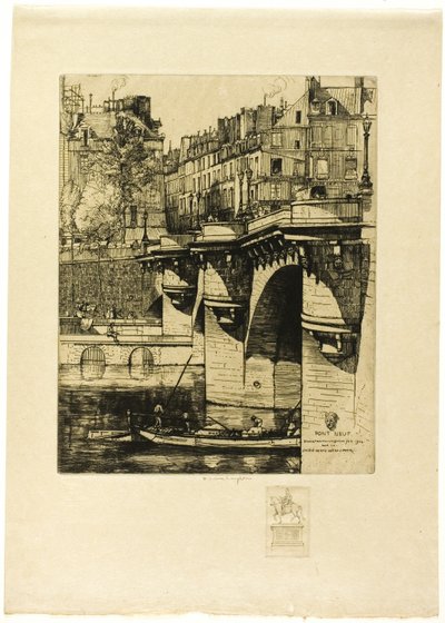 Le Pont Neuf, Paris (with remarque) by Donald Shaw MacLaughlan