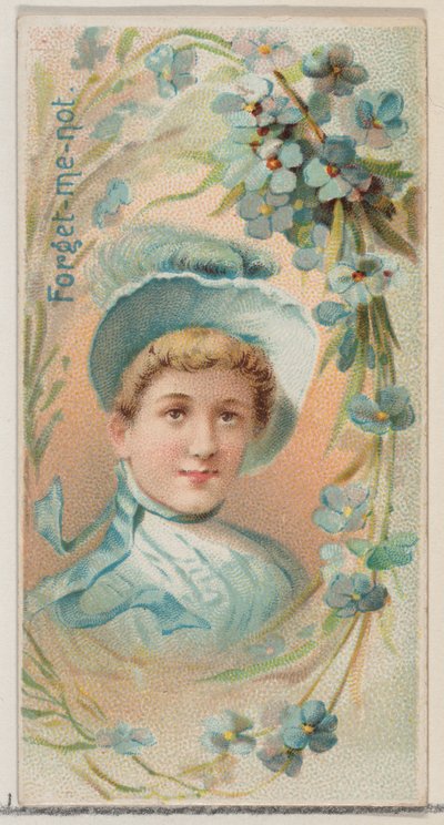 Forget-Me-Not, from the series Floral Beauties and Language of Flowers N75 for Duke brand, 1892 by Donaldson Brothers