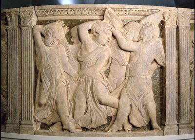 Post-restoration panel No.II from the exterior pulpit of Prato Cathedral by Donatello
