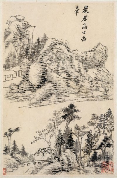 Landscapes after Old Masters, dated 1630 by Dong Qichang
